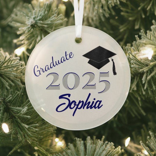 Personalisiert Graduate Ornament Blue Aus Glas (InSitu)