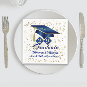 Personalisiert Graduation Party Blue & Gold 20XX Serviette
