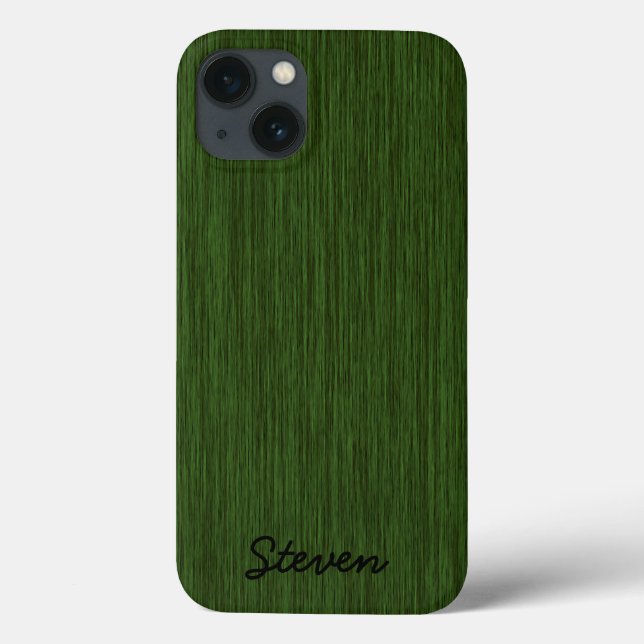 Personalisiert Grainy Green Wood Case-Mate iPhone Hülle (Rückseite)