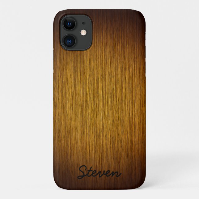 Personalisiert Grainy Tobacco Sunburst Wood Case-Mate iPhone Hülle (Rückseite)