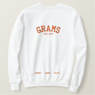 Personalisiert Grams est. Besticktes Sweatshirt