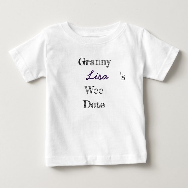 Personalisiert Granny Baby T-shirt (Vorderseite)