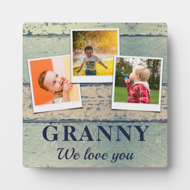 Personalisiert Granny Kinder 3 FotoCollage Fotoplatte (Vorderseite)