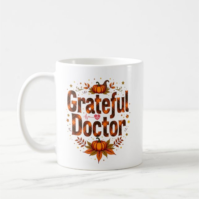 Personalisiert Grateful Doctor Erntedank Kaffeetasse (Links)