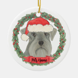 Personalisiert Grau Silver Schnauzer Keramik Ornament