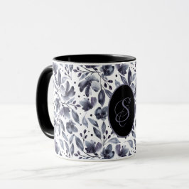 Personalisiert Grau & Violet Moderne Wasserfarben Tasse