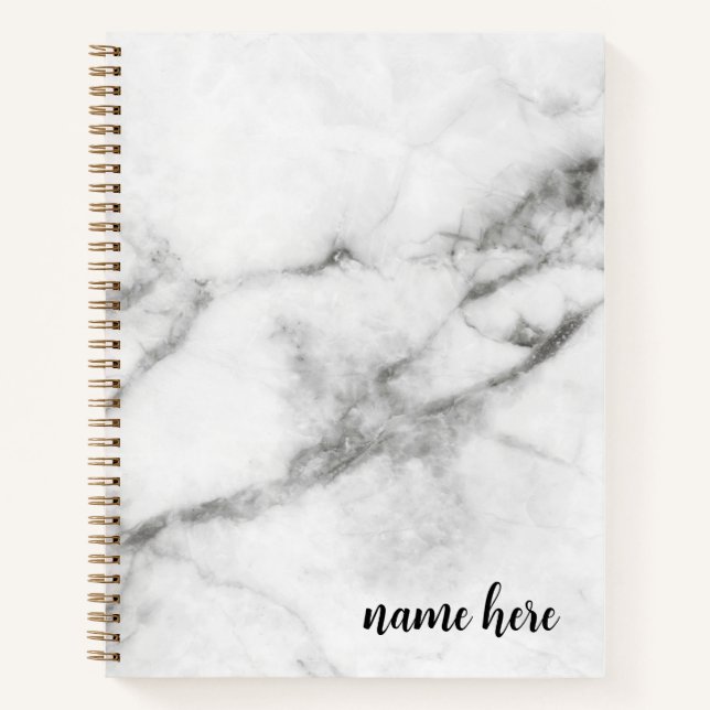 Personalisiert Graue Marble Sketchbook Notizbuch (Vorderseite)
