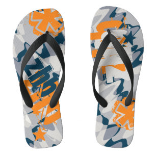 Personalisiert-Grauschock-Wave-Camouflage Flip Flops
