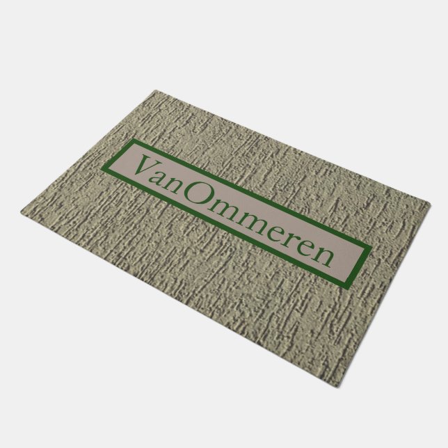 Personalisiert GRAY "Cement" Look Klassisch Minima Fußmatte (Schrägansicht)