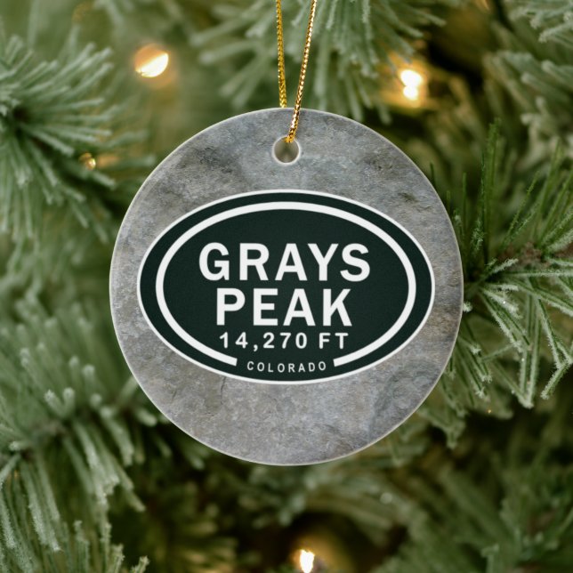Personalisiert Grays Peak Colorado Keramikornament (Baum)