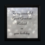 Personalisiert Great Grandson Birthday Erinnerungskiste<br><div class="desc">Schöne Personalisierte Geschenkboxen " Für meine wunderbare Großmutter am Geburtstag"</div>