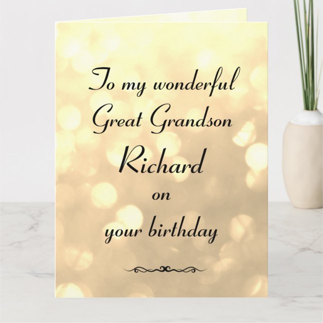 Personalisiert Great Grandson Birthday Karte (Vorderseite)