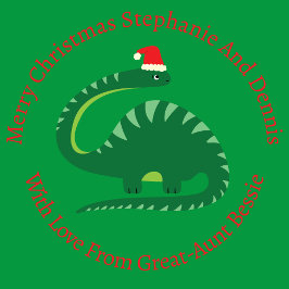 Personalisiert Green Brontosaurus Christmas Dinosa Geschenkpapier