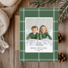 Personalisiert Green Frohe Weihnachts-Foto Einladung