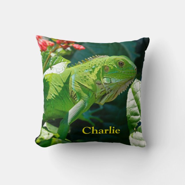 Personalisiert Green Iguana Lizard Kissen (Vorderseite)