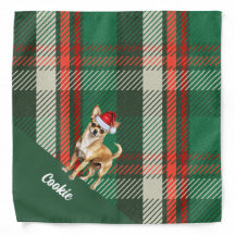 Personalisiert Green Kariert Chihuahua Dog Weihnac
