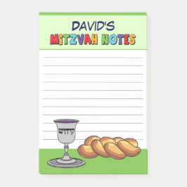 Personalisiert Green Kiddish Mitzvah Post-it Klebezettel