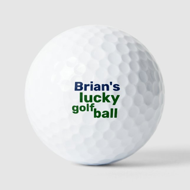 Personalisiert Green Lucky Golf Ball (Vorderseite)