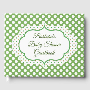 Personalisiert Green Polka Dot Gästebuch
