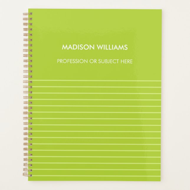 Personalisiert-Green-Spiral-Notebook - Custome Planer (Vorderseite)