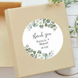 Personalisiert Greenery Eucalyptus Wedding Vielen Runder Aufkleber