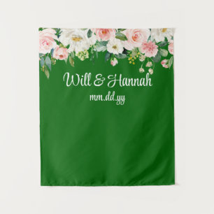 Personalisiert Greenery Wedding Reception Foto Pro Wandteppich