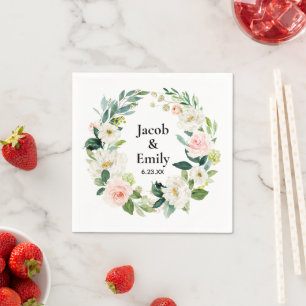 Personalisiert Greenery Wedding Reception Serviett Serviette