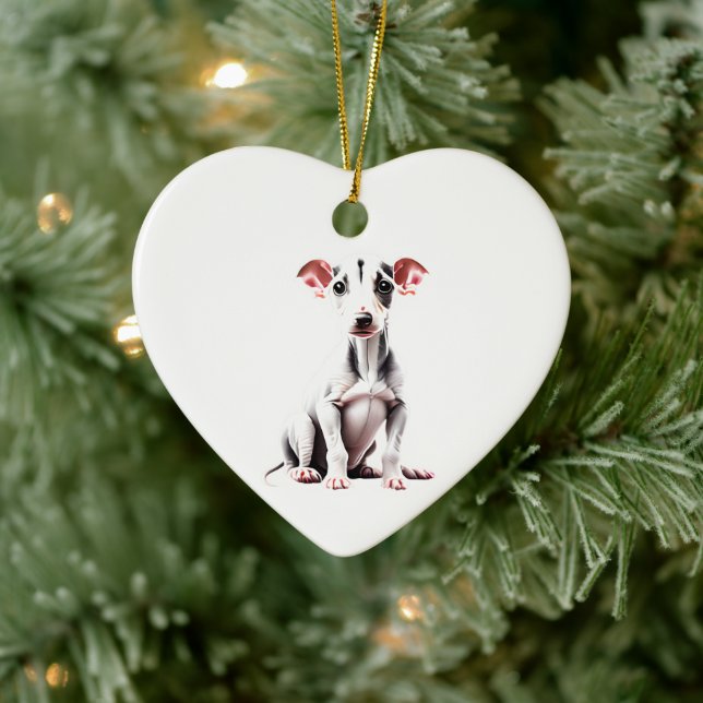 Personalisiert Greyhound Puppy Keramik Ornament (Baum)