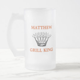 Personalisiert Grill King Funny Mattglas Bierglas