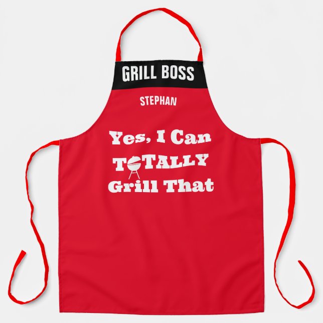 Personalisiert Grill Koch Schürze, Cooler Roter Ko Schürze (Vorderseite)