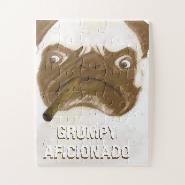 Personalisiert Grumpy AFICIONADO Puggy Cigar (Vertikal)