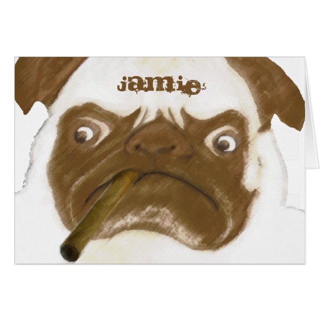 Personalisiert Grumpy AFICIONADO Puggy Cigar (Vorderseite (Horizontal))