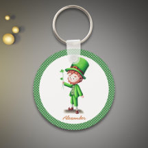 Personalisiert grün mit Polka Dots Leprechaun