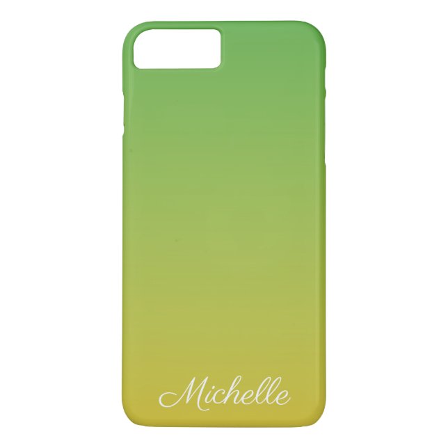 Personalisiert-grün und gelb-grün Case-Mate iPhone hülle (Rückseite)