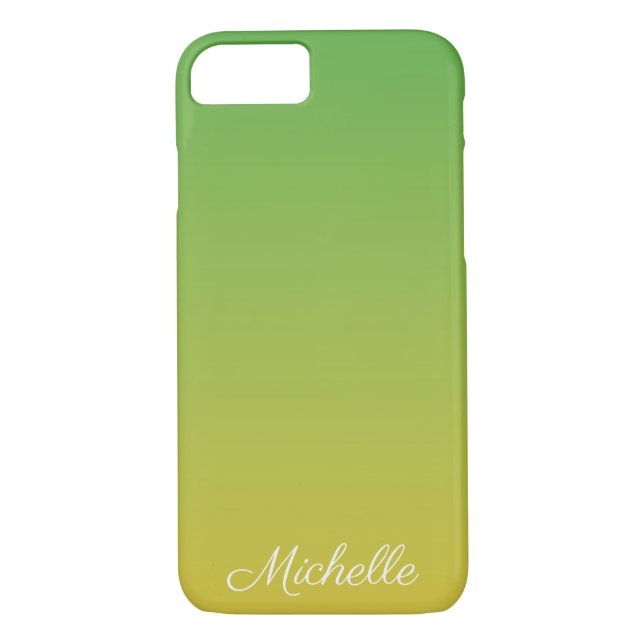 Personalisiert-grün und gelb-grün Case-Mate iPhone hülle (Rückseite)