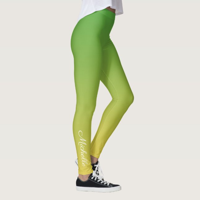 Personalisiert-grün und gelb-grün leggings (Rechts)