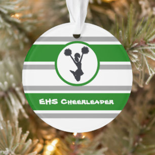 Personalisiert-Grün- und Silberkreuz-Ornament Ornament