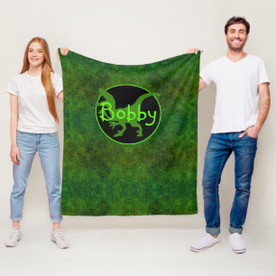 Personalisiert grüner Dinosaurier versteckt Fleecedecke