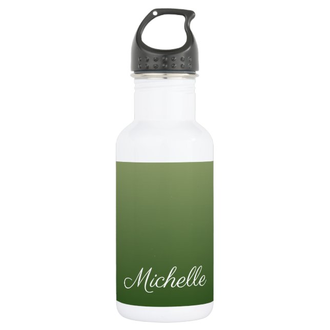 Personalisiert-grüner Ober Edelstahlflasche (Vorderseite)