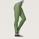 Personalisiert-grüner Ober Leggings<br><div class="desc">Personalisiert-grüner Ober</div>
