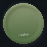 Personalisiert-grüner Ober Pappteller<br><div class="desc">Personalisiert-grüner Ober</div>