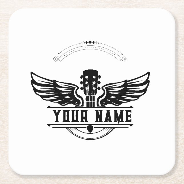 Personalisiert Guitar Player Gift Untersetzer (Vorderseite)