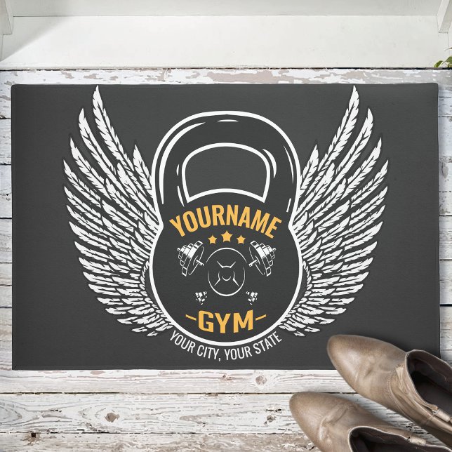 Personalisiert GYM Fitness Trainer Kettlebell Fußmatte (Von Creator hochgeladen)