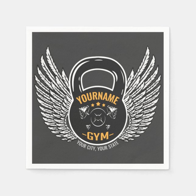 Personalisiert GYM Fitness Trainer Kettlebell Serviette (Vorderseite)