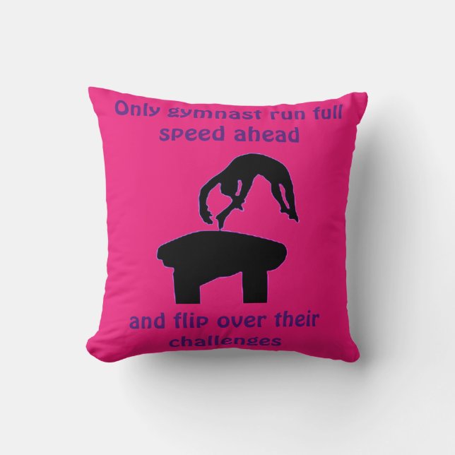 Personalisiert Gymnast Vault Message Gymnastics Kissen (Vorderseite)