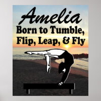 PERSONALISIERT GYMNASTICS BALANCE BEAM POSTER