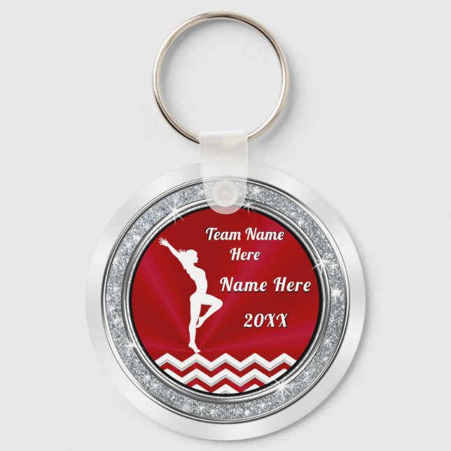 Personalisiert, Gymnastikgeschenke für Mädchen, 2  Schlüsselanhänger (Vorderseite)