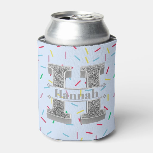 Personalisiert H Initial Silver Monogram Ihr Name Dosenkühler (Kanne Vorderseite)