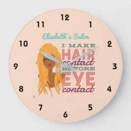 Personalisiert-Haare-Stylist RETRO Afro Salon Blon Große Wanduhr