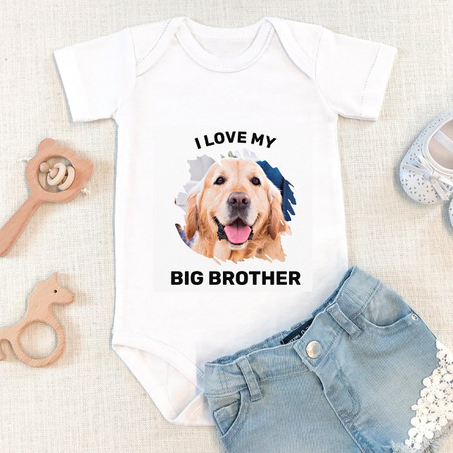Personalisiert habe ich Liebe mein Big Brother Dog Baby Strampler (Von Creator hochgeladen)